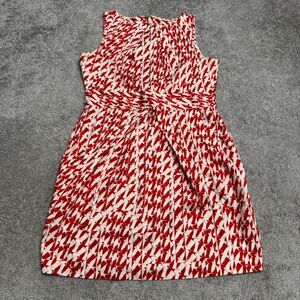Closet London Bird Swallow Print Pleated A-Line Mini Dress Womens UK14 US10 Red